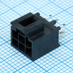 Фото 1/4 1053101206, Разъем вертикальный серия Nano-Fit, 6 контактов шаг 2.50 мм двухрядный угловой монтаж в отверстие лоток