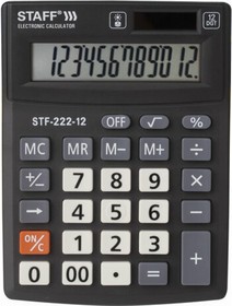 Фото 1/10 Калькулятор настольный PLUS STF-222, КОМПАКТНЫЙ, 12 разрядов, двойн.питание, 250420