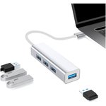 Концентратор usb 3.0 4 порта, кабель 17см, белый, UHB-C464