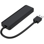 Концентратор usb 3.0 4 порта, кабель 19см, с доп. питанием (type-c), UHB-C414