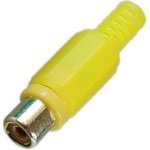 Разъем RCA гнездо пластик на кабель, желтый, PL2156