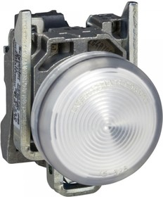 XB4BVB1, Light Indicator White, Complete, Metal, ø22mm, 24V, IP69(K)