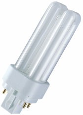 Фото 1/6 Osram Лампа люминесцентная компактная Dulux D/E 13W/840 холод. белый G24q-1