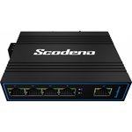 Scodeno XPTN-9000-45-5TP, серия Lite, индустриальный неуправляемый PoE коммутатор на DIN-рейку, 5 x 10/100 Base-T, IP40, -30 ~ +70