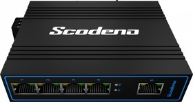 Фото 1/4 Scodeno XPTN-9000-45-5TX, серия Lite, индустриальный неуправляемый коммутатор на DIN-рейку, 5 x 10/100 Base-T, IP40, -30 ~ +70