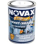 Грунт-эмаль по ржавчине NOVAX серебристый, 0,9 кг 39207