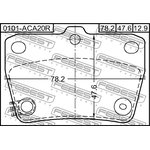 0101-ACA20R, Колодки тормозные задние