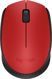 Фото 1/10 Мышь Logitech M171 красный/черный оптическая (1000dpi) беспроводная USB для ноутбука (2but)