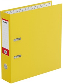 Папка-регистратор Standard 70 мм, бумвинил, с карманом на корешке, желтая ATb_70405