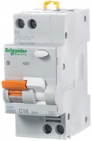 Фото 1/6 Schneider Electric Домовой АД63 Дифференциальный автоматический выключатель 1P+N 16А 30мА