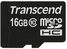 Фото 1/2 Карта памяти 16Gb MicroSD Transcend (TS16GUSDC10)
