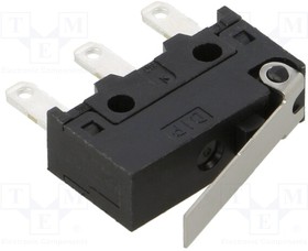 MS6-5L11Q1GV, Microswitch SNAP ACTION; 5A/30VDC; with lever; SPDT; ON-(ON)