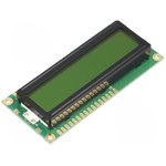 NPC1602LRU-GWB-H, Дисплей: LCD, алфавитно-цифровой, STN Positive, 16x2, LED, PIN: 16