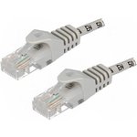 CP1022U, Patch cord; U/UTP; 5e; CCA; grey; 0.5m; RJ45 plug,both sides