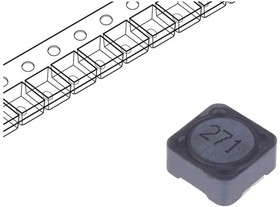 Фото 1/2 PCS125MT271, Дроссель: проволочный, SMD, 270мкГн, 750мА, 460мОм, ±20%, 12х12х6мм