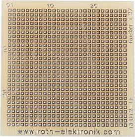 Фото 1/2 SMD prototyping board, 39.37 x 38.1 mm, single-sided, 27 x 27 solder pads, Roth Elektronik RE012-LF
