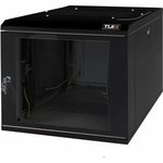 Collapsible wall cabinet 19.9U, glass door, black TWI-096060-R-G-BK