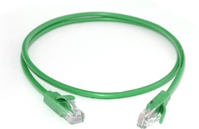 GCR-LNC05-0.15m, GCR Патч-корд прямой 0.15m UTP кат.5e, зеленый, позолоченные контакты, 24 AWG, литой, ethernet high