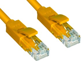 GCR-LNC602-0.3m, GCR Патч-корд прямой 0.3m UTP кат.6, желтый, 24 AWG, литой, ethernet high speed, RJ45, T568B