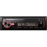 Автомагнитола 1din, красная, Bluetooth, USB, AUX, SD, FM, 4х50 F24R