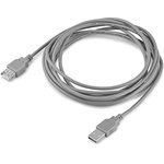 Кабель USB2.0 Buro USB A(m) - USB A(f), 3м, блистер, серый [bhp ret usb_af30]