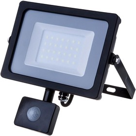 VT-30-S 460, 30W LED Floodlight with PIR, 2400lm, 3000K, Black, IP65