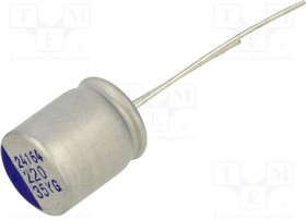 YG1V227M10012PA, Конденсатор: гибридный; THT; Шаг: 5мм; -55-125°C; ±20%; 220мкФ