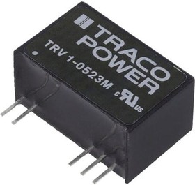 Фото 1/2 TRV 1-0523M, Isolated DC/DC Converters - Through Hole 1W 4.5-5.5Vin +/-15V 34mA SIP Iso