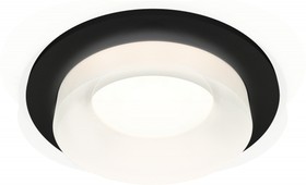 Фото 1/2 Ambrella Комплект встраиваемого светильника c акрилом XC7622044 SBK/FR черный песок/белый матовый MR16 GU5.3 (C7622, N7165)