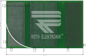Фото 1/3 RE610-LF, Double Sided Eurocard FR4 With 15 x 47, 37 x 94, 7 x 37 0.3mm Holes, 1 x 1mm Pitch, 160 x 100 x 1.5mm