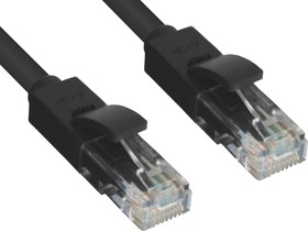 GCR-LNC06-0.7m, GCR Патч-корд прямой 0.7m UTP кат.5e, черный, позолоченные контакты, 24 AWG, литой, ethernet high sp