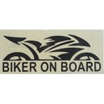 067384, Наклейка виниловая вырезанная "Biker on board " 8х17см черная AUTOSTICKERS