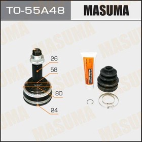 TO-55A48, ШРУС Toyota Corolla (E120), Celica (ZZT230) наружный 24 x 58 x 26 (+ABS) MASUMA