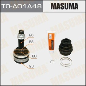 TO-A01A48, ШРУС Toyota Avensis (T250) 03-08, Corolla (E120) 01- наружный 23 x 58 x 26 (+ABS) MASUMA