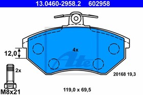 13046029582, Колодки тормозные дисковые передн, SEAT: CORDOBA 1.4 i/1.4 i 16V/1.6 i/1.7 SDI/1.8 i/1.9 SDI/1.9 TDI