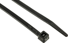 111-06200 T50M-PA66-BK, Cable Tie, Inside Serrated, 245mm x 4.6 mm, Black Polyamide 6.6 (PA66), Pk-100