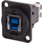 Straight, Panel Mount, Socket Type B to A 3.0 USB Connector