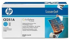 Фото 1/10 Картридж HP CE251A для HP Color LaserJet CM3530, CM3530fs, CP3525dn, CP3525n, CP3525x (голубой, 7000 стр.)