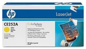 Фото 1/10 Картридж HP CE252A для HP Color LaserJet CM3530, CM3530fs, CP3525dn, CP3525n, CP3525x (желтый, 7000 стр.)