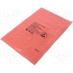 001-0017, Упаковочный пакет, ESD, L: 305мм, W: 203мм, D: 75мкм, 100шт, розовый