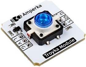 Фото 1/4 Troyka-Led Button Blue, Кнопка с синим светодиодом