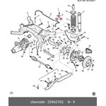 Втулка стабилизатора задняя L=R CHEVROLET Captiva 11  GM GENERAL MOTORS 25962765