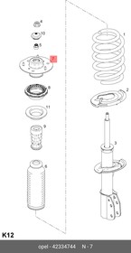 42334744, Опора амортизатора CHEVROLET:CAPTIVA (14020112018OPEL: ANTARA20072017