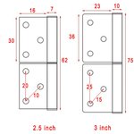 Карточная петля левая 3030-60х40 мм, нержавеющая сталь, 2 шт. 456255