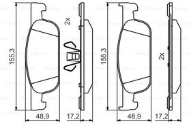 Колодки тормозные Bosch 0986495424 передние дисковые Premium 2