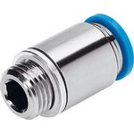 QS-G1/8-8-I, QS Series Straight Threaded Adaptor, G 1/8 Male to Push In 8 mm ...