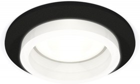 Фото 1/2 Ambrella Комплект встраиваемого светильника с акрилом XC6513065 SBK/FR черный песок/белый матовый MR16 GU5.3 (C6513, N6245)
