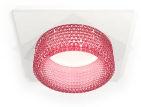 Фото 1/2 Ambrella Комплект встраиваемого светильника с композитным хрусталем XC6520042 SWH/PI белый песок/розовый MR16 GU5.3 (C6520, N6152)