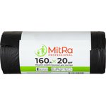 Мешки для мусора 160 л, 87х120см 20 шт/рул 30мкм (ПВД)(черные.)