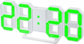 Фото 1/7 LED часы-будильник LUMINOUS белый корпус зелёная подсветка 30010071